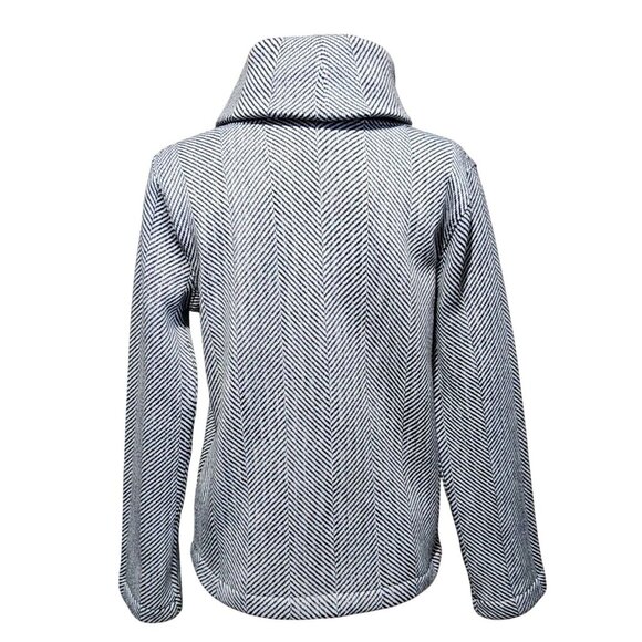J Crew Womens Warm Pullover Turtleneck Sweater Herringbone‎ Black White Medium - Picture 11 of 12
